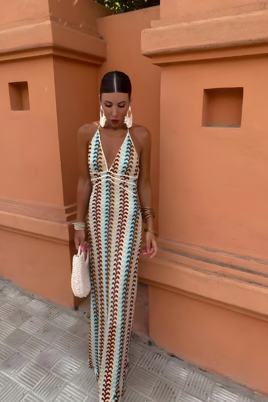 JESSY™ | Bohemisk Maxiklänning med Öppen Rygg för Svala Sommarkvällar