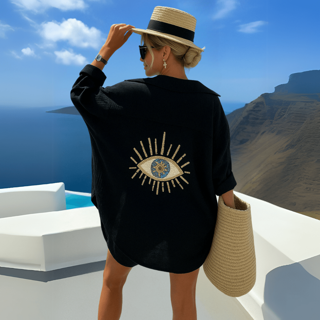 SLOANE™ | Bohemisk blus med ögondetalj