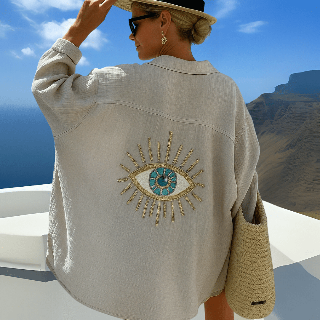 SLOANE™ | Bohemisk blus med ögondetalj