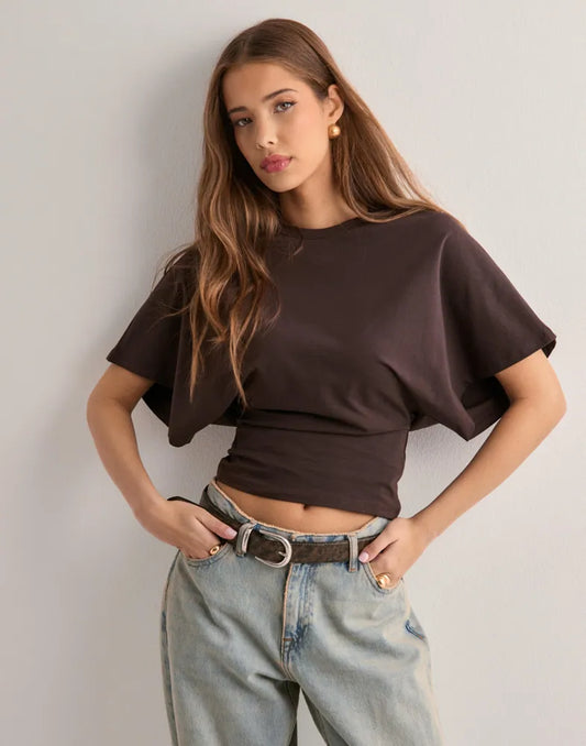 MOANA™ | Trendig Cropped Top med Vida Ärmar