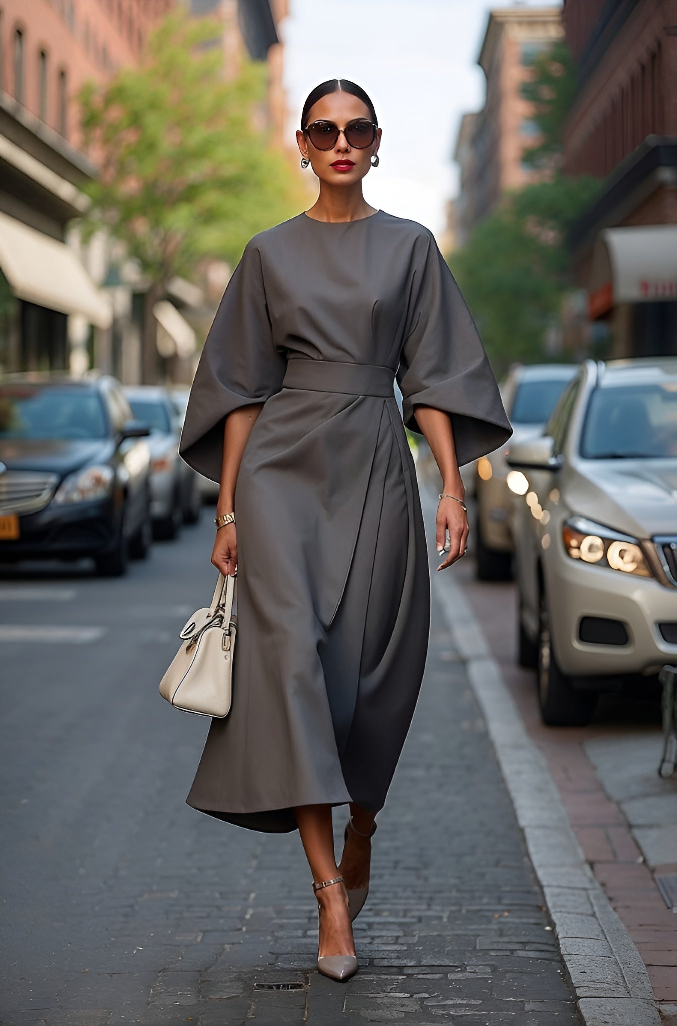 ELIN™ | Eleganta klänning med vida ärmar