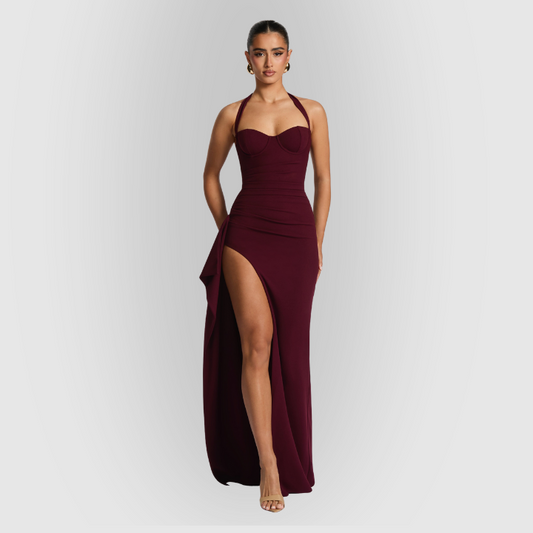 LYRA™ | Sensuell Halterneck Maxi Klänning