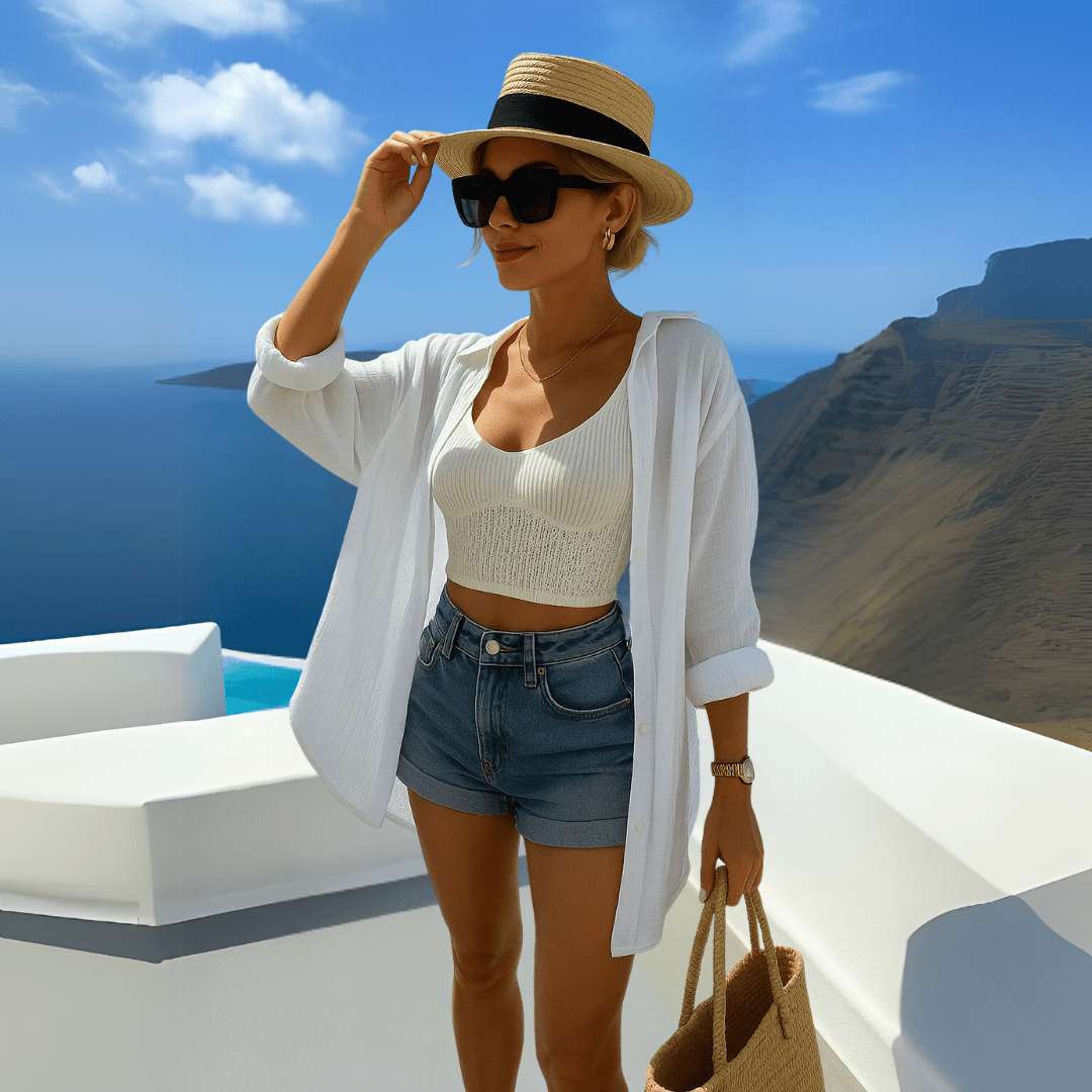 SLOANE™ | Bohemisk blus med ögondetalj