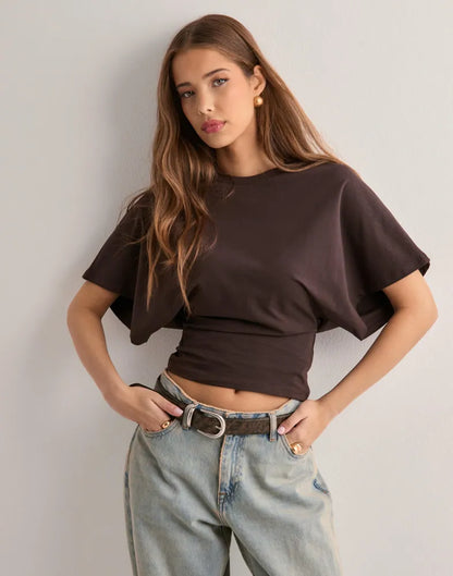 MOANA™ | Trendig Cropped Top med Vida Ärmar